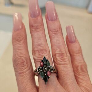 NWOT PERUVIAN Silver Sterling 925 Malachite stone  Size 6